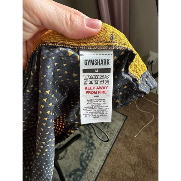 Gymshark Men's Cut Yellow & Navy Hooded Sports Windbreaker Rain Jacket Size M - Picture 8 of 10